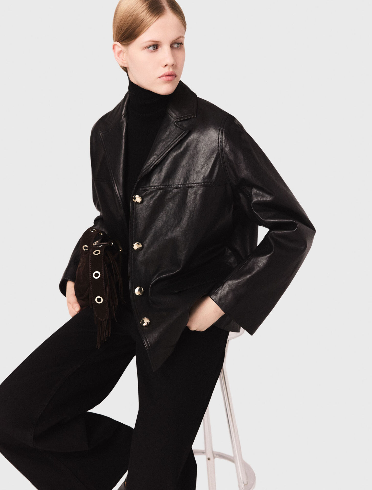 Quilted leather jacket
