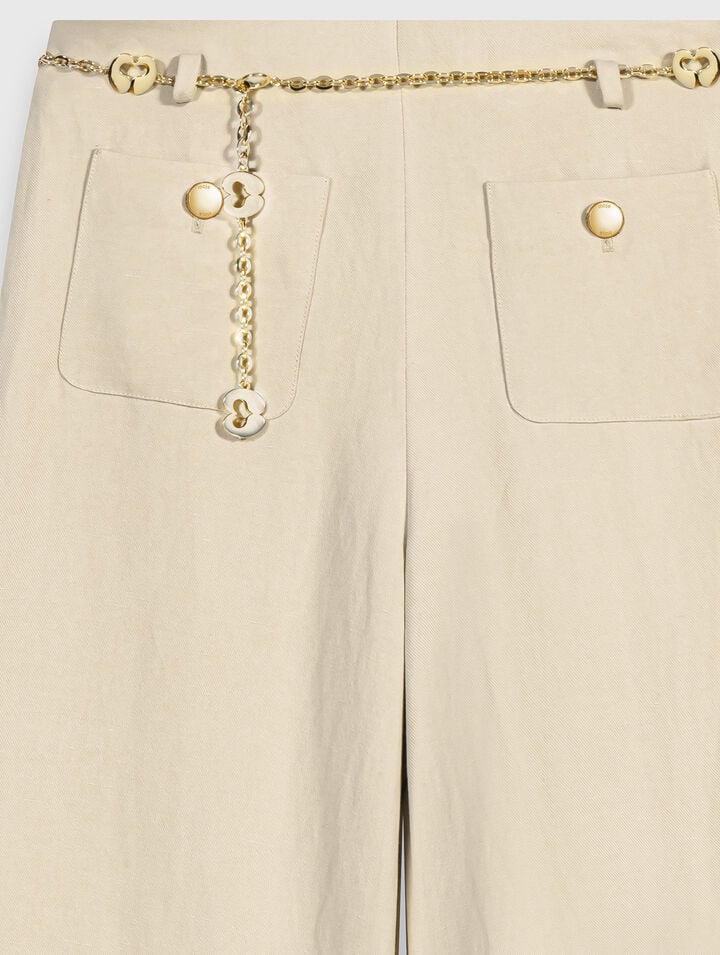 Linen blend suit trousers