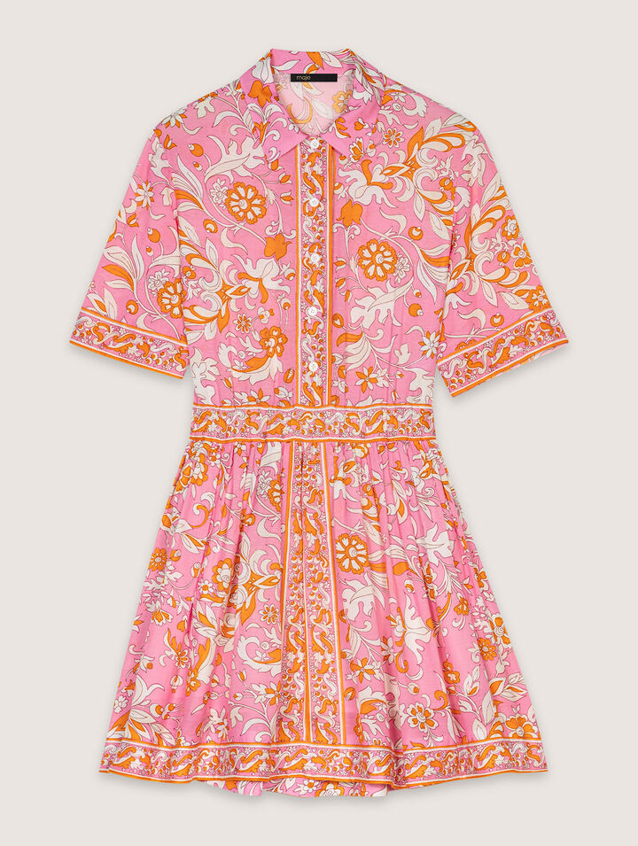 Short flowing patterned dress
