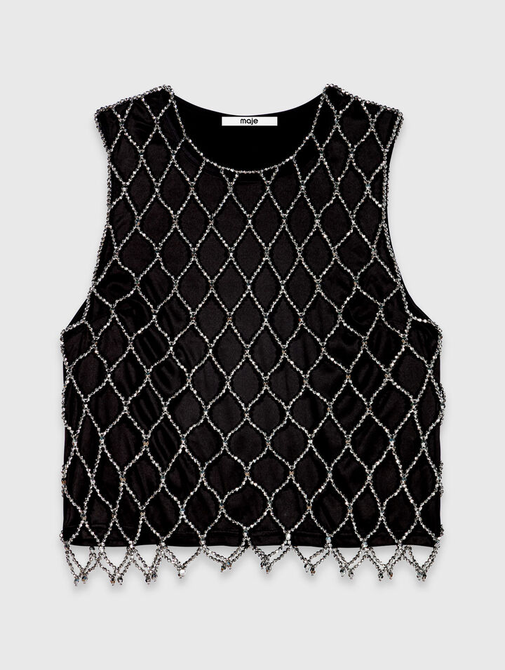 Beaded top with lining