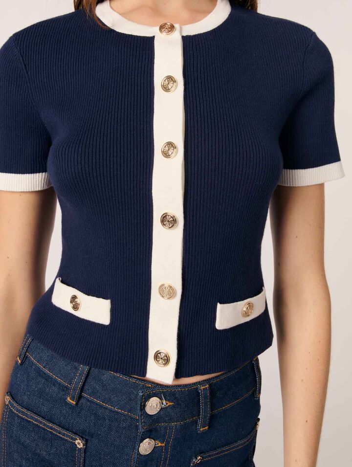 Contrasting cropped cardigan