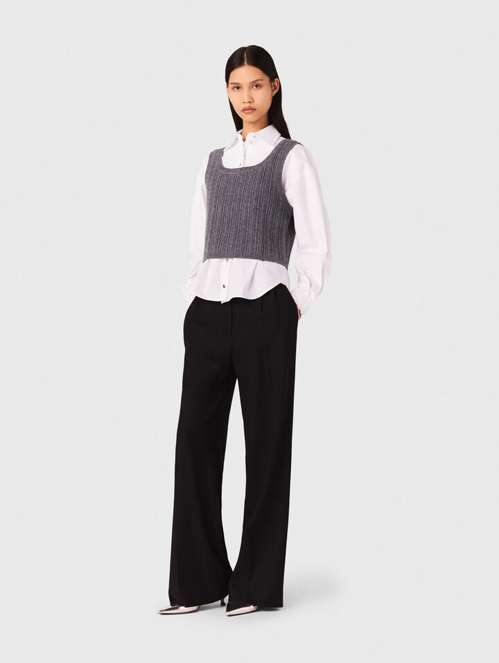 Wide-leg suit trousers