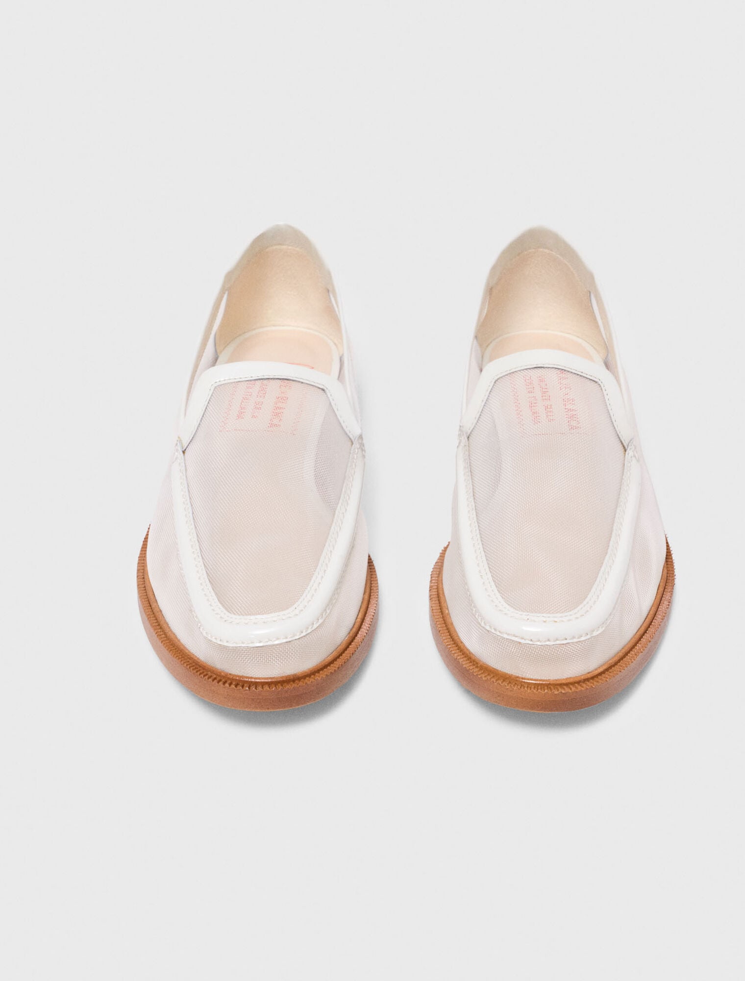 Leather and mesh loafers
