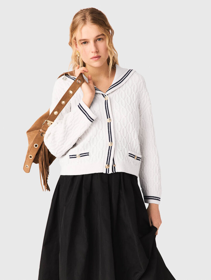 Long skirt with contrast waistband