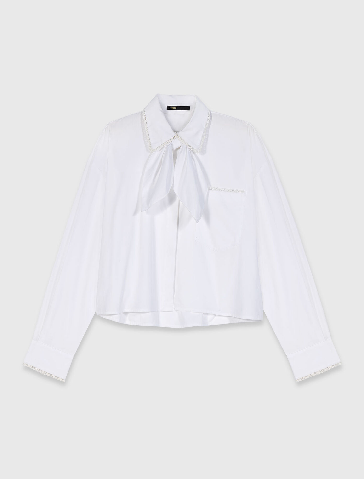 Crochet collar shirt