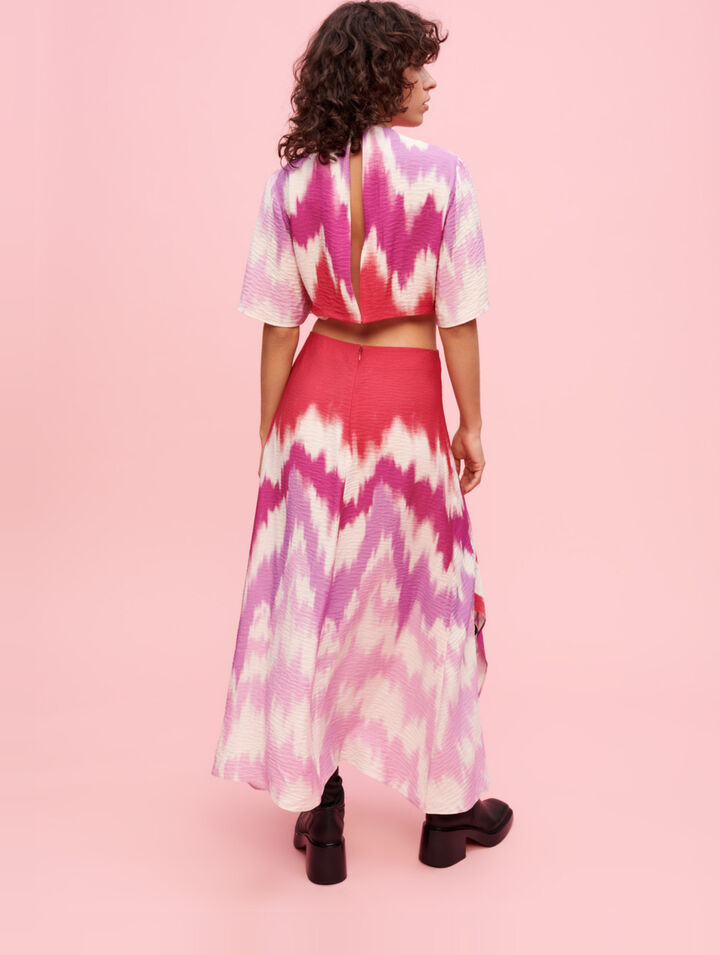 Tie and Dye asymmetrical scarf dress