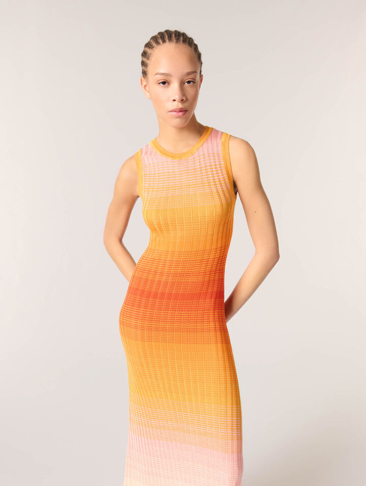 Tie-dye knit maxi dress