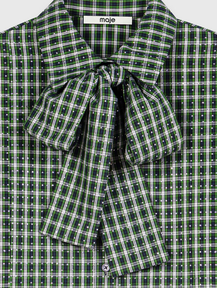 Rhinestone shirt with tie