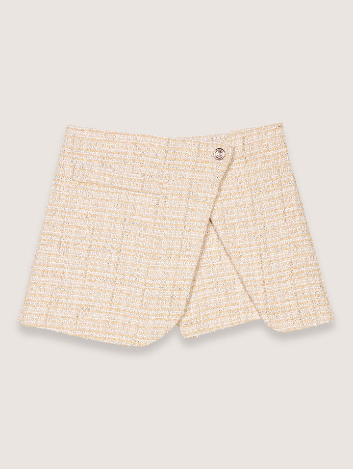 Layered tweed skort