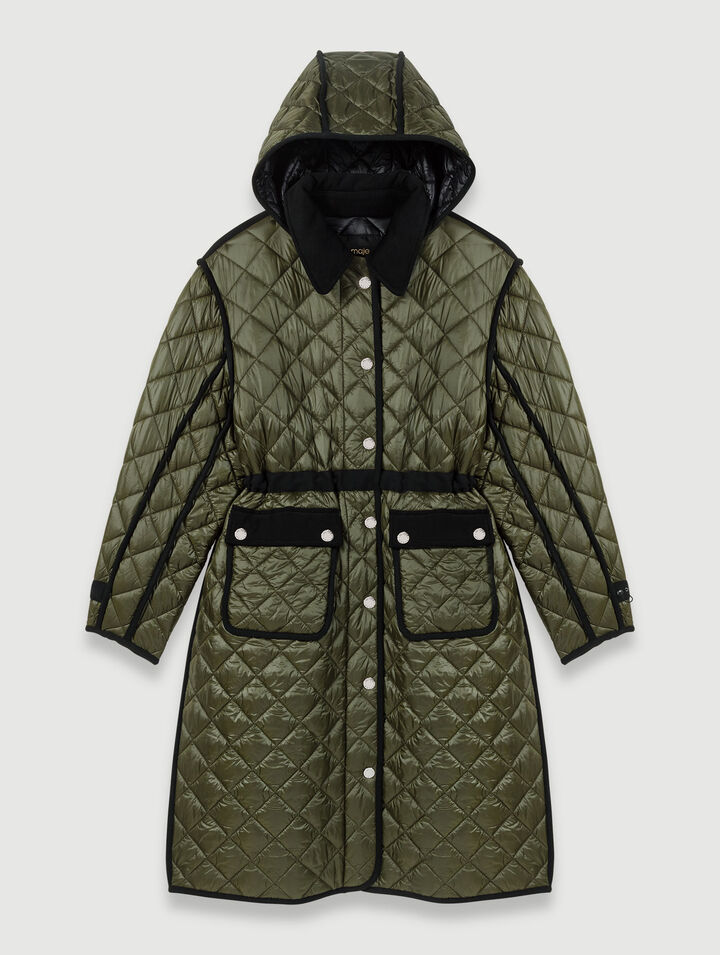 Contrast quilted puffer jacket