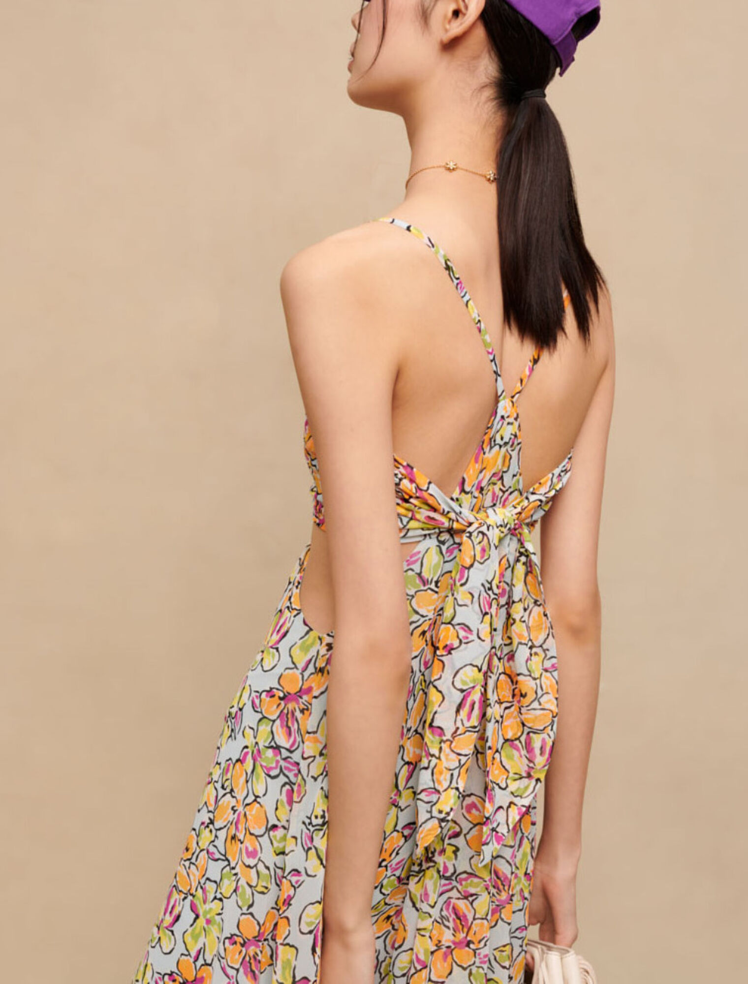 Floral cut-out maxi dress