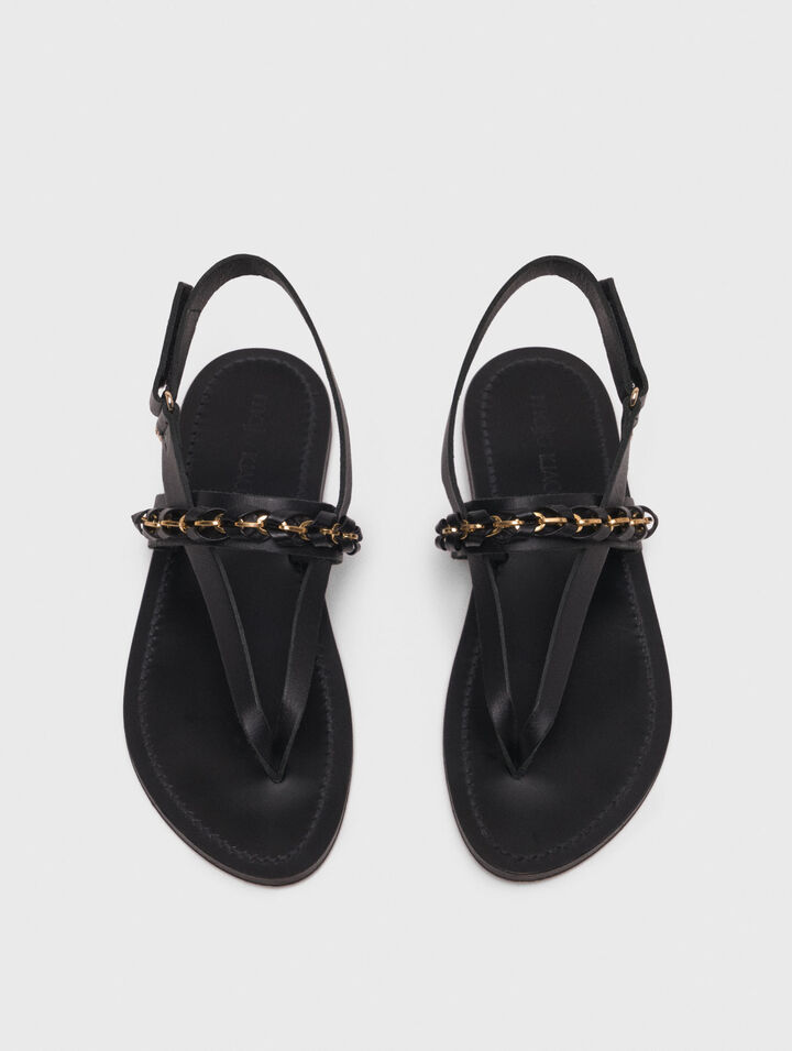 K.Jacques flat leather sandals