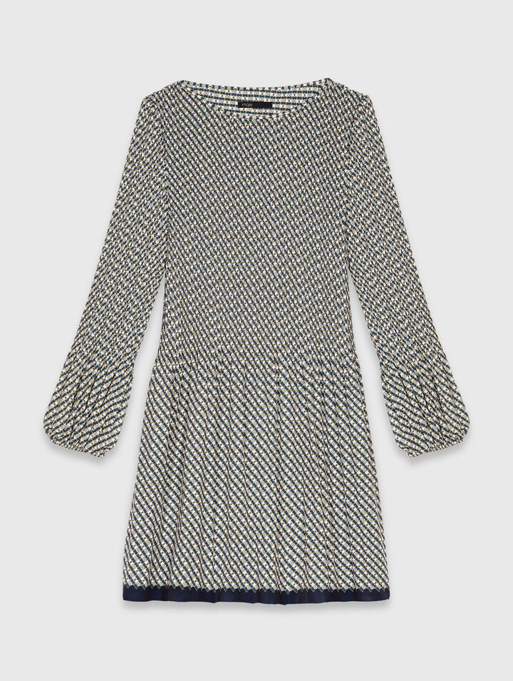 Patterned pleated dress