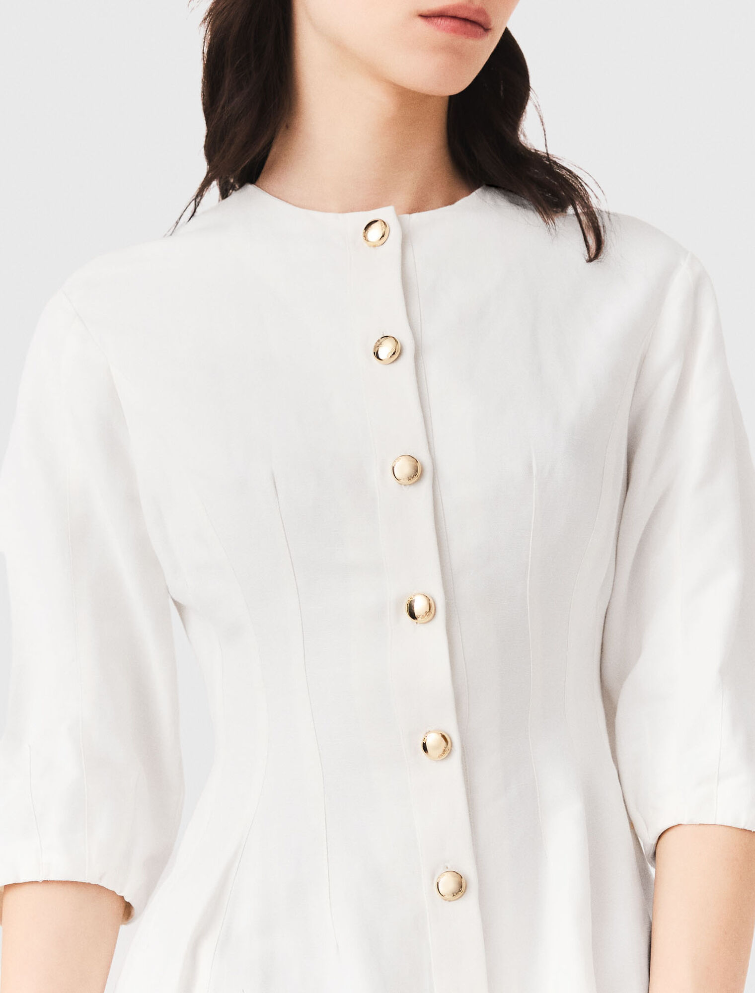 Short linen blend dress