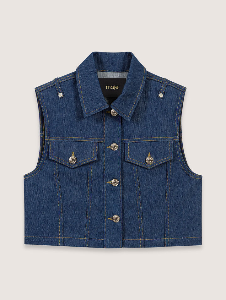 Denim cropped jacket