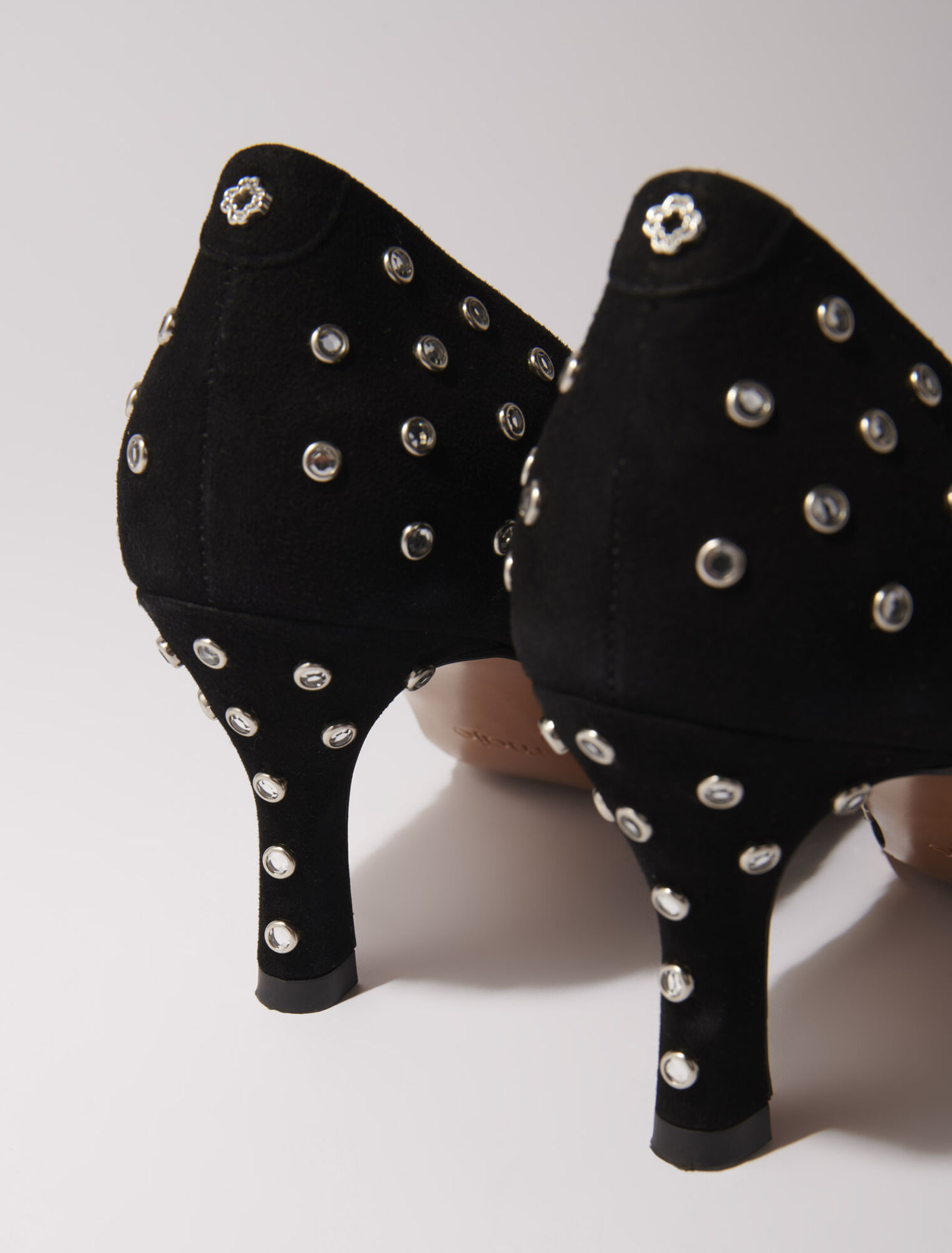 Rhinestone pumps with pointed toes