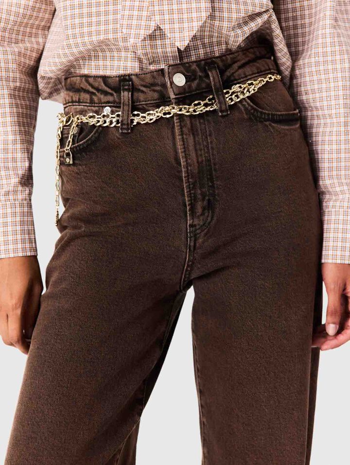 Bootcut jeans with chain