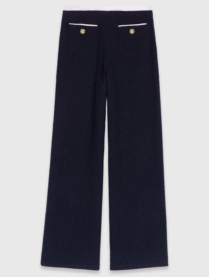 Straight-leg tweed trousers