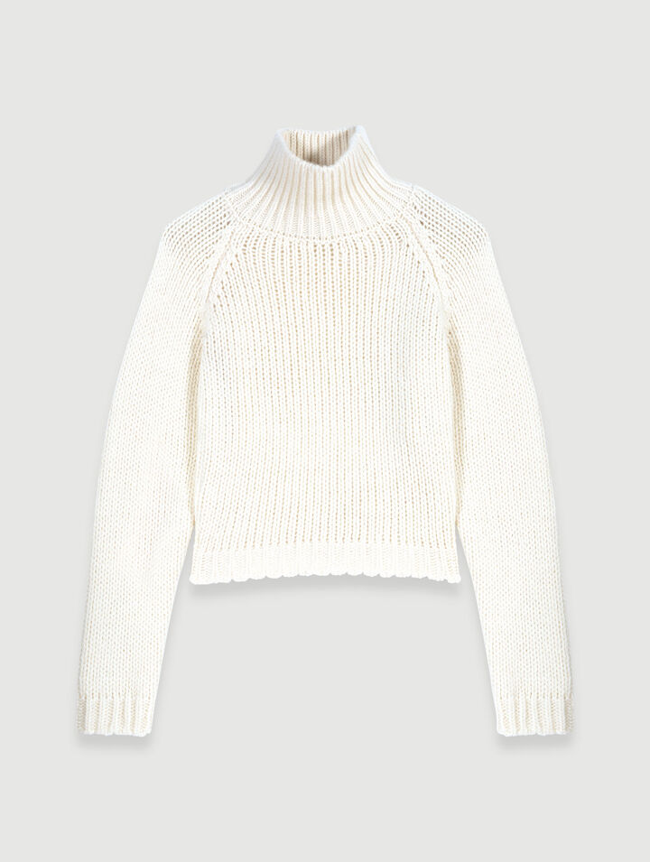 Cropped knit lace-up back jumper