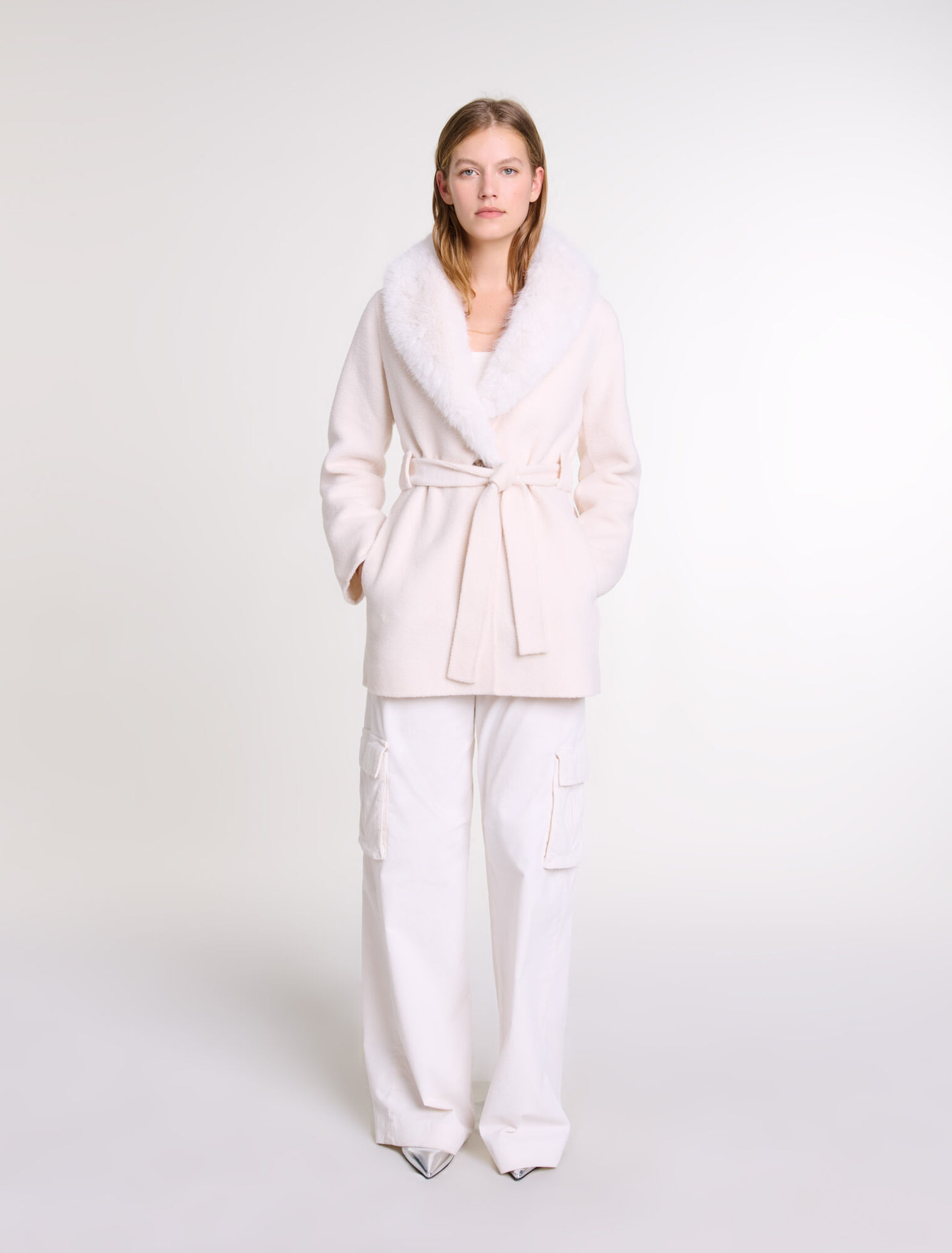 Belted short coat