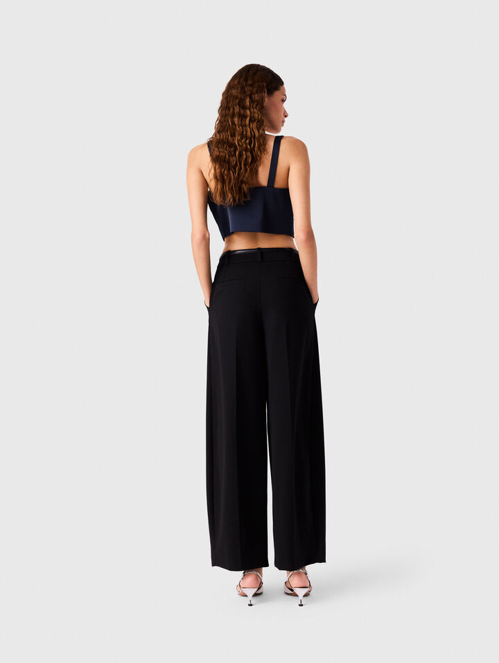 Embroidered satin top