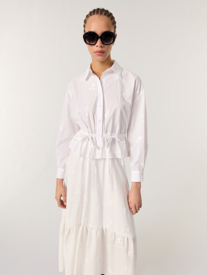 Short embroidered shirt
