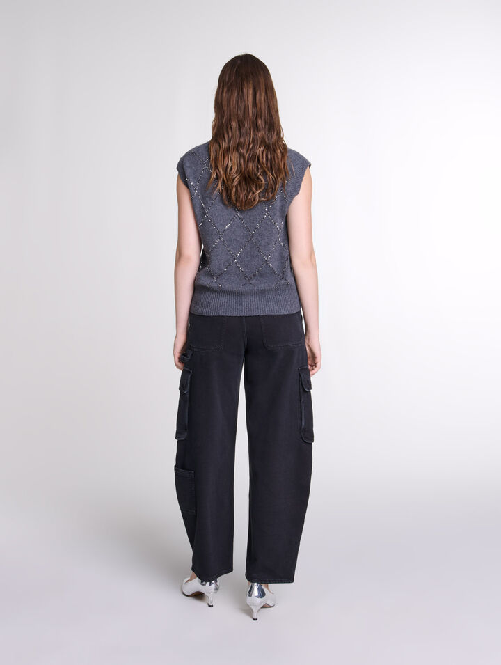 Sleeveless sequin jumper