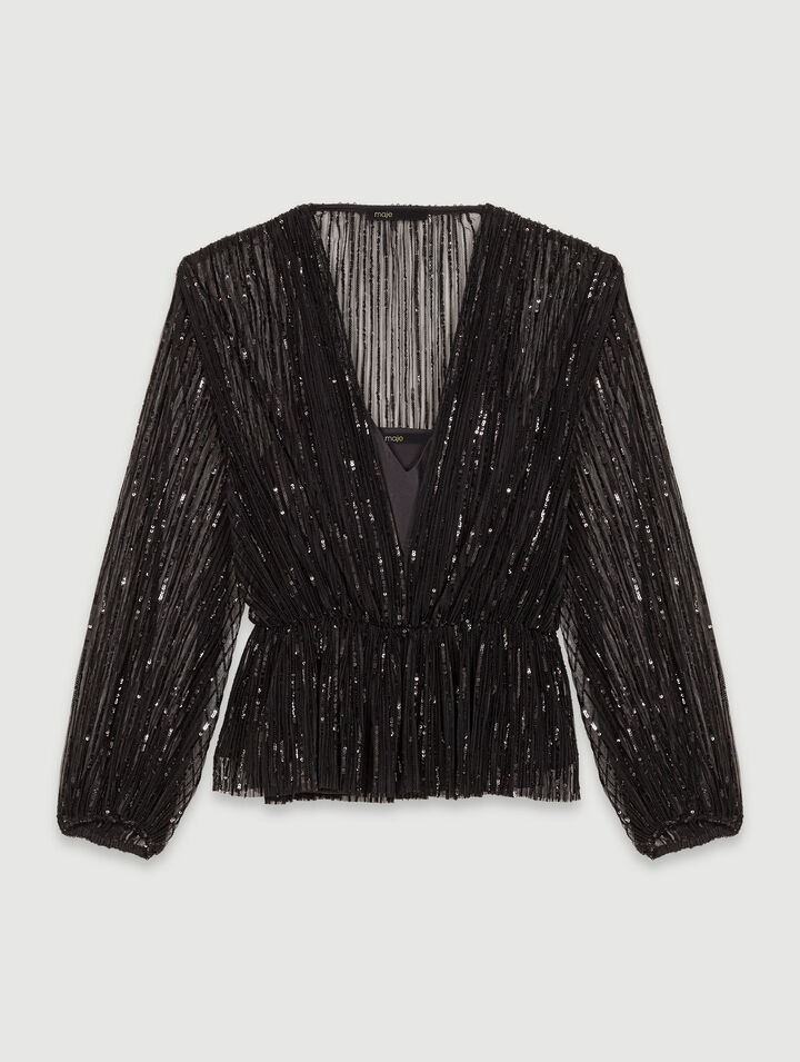 Belted sequin top