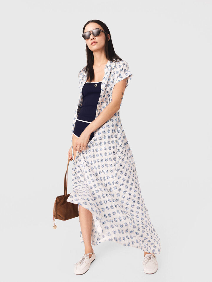 Jacquard print maxi dress