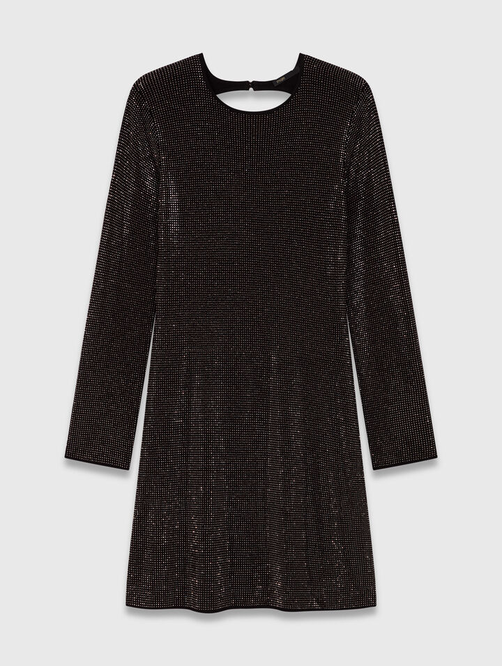 Short rhinestone knit dress