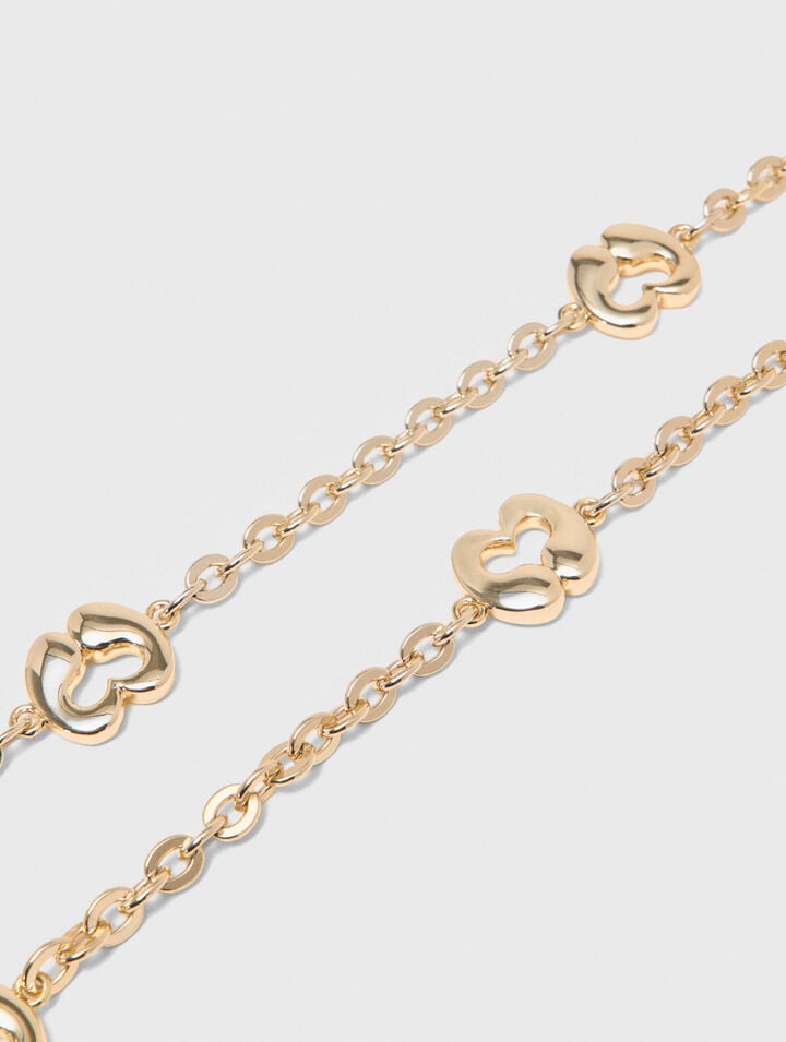 Chain belt with logo details