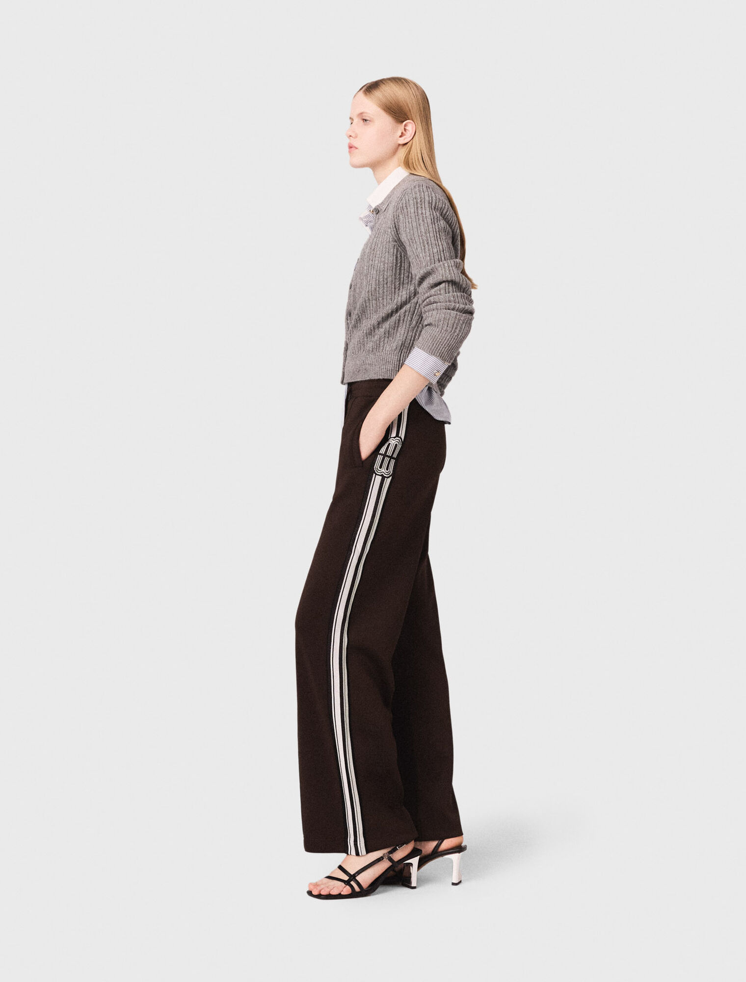 Straight-striped trousers