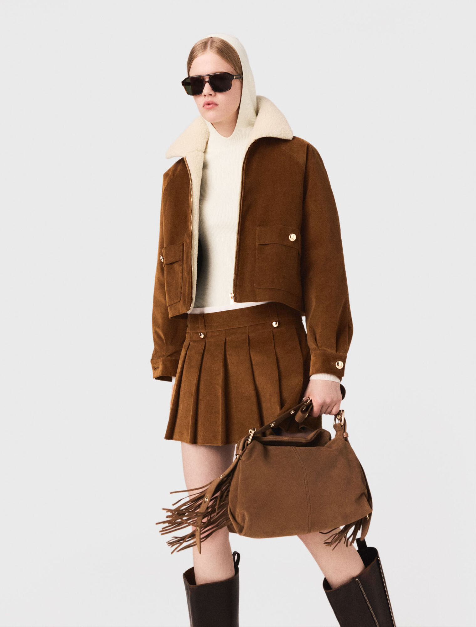 Cropped corduroy jacket