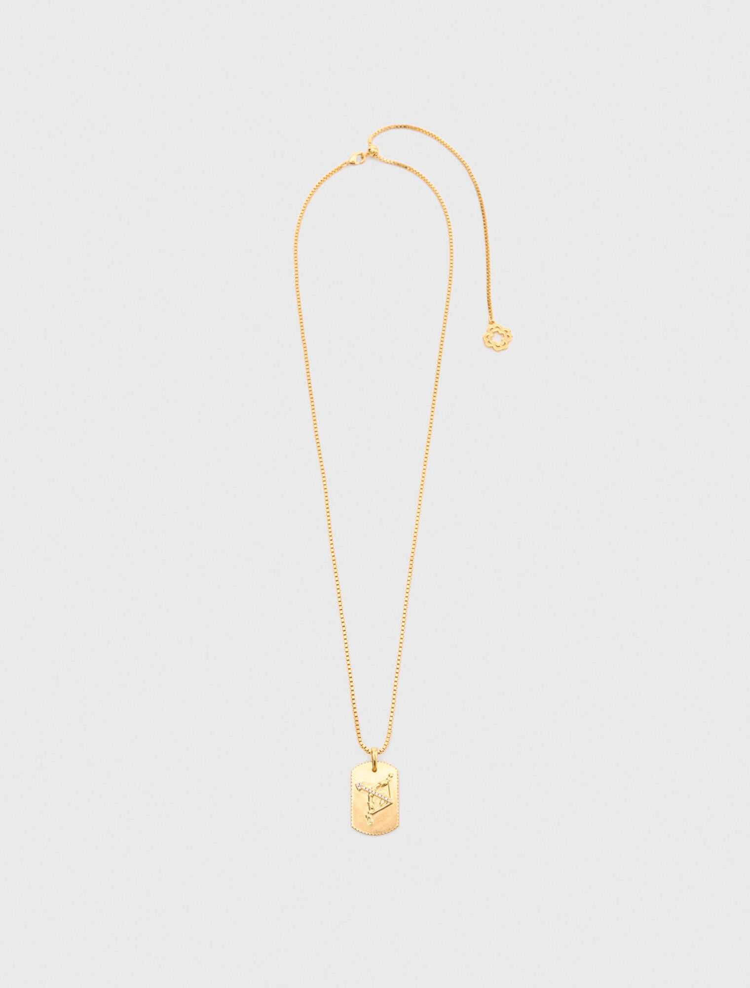 Zodiac sign plaque necklace