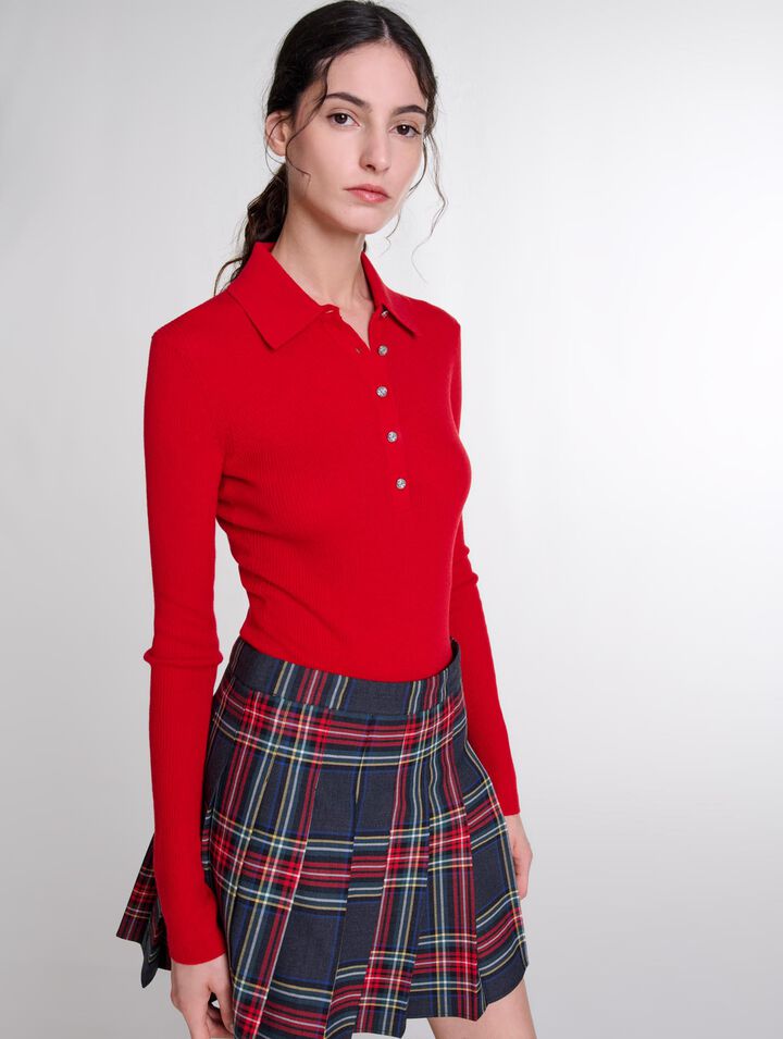 Short tartan print skirt