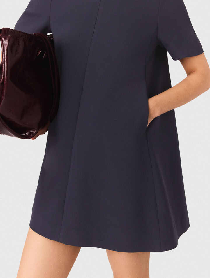 Heavy crepe trapeze dress