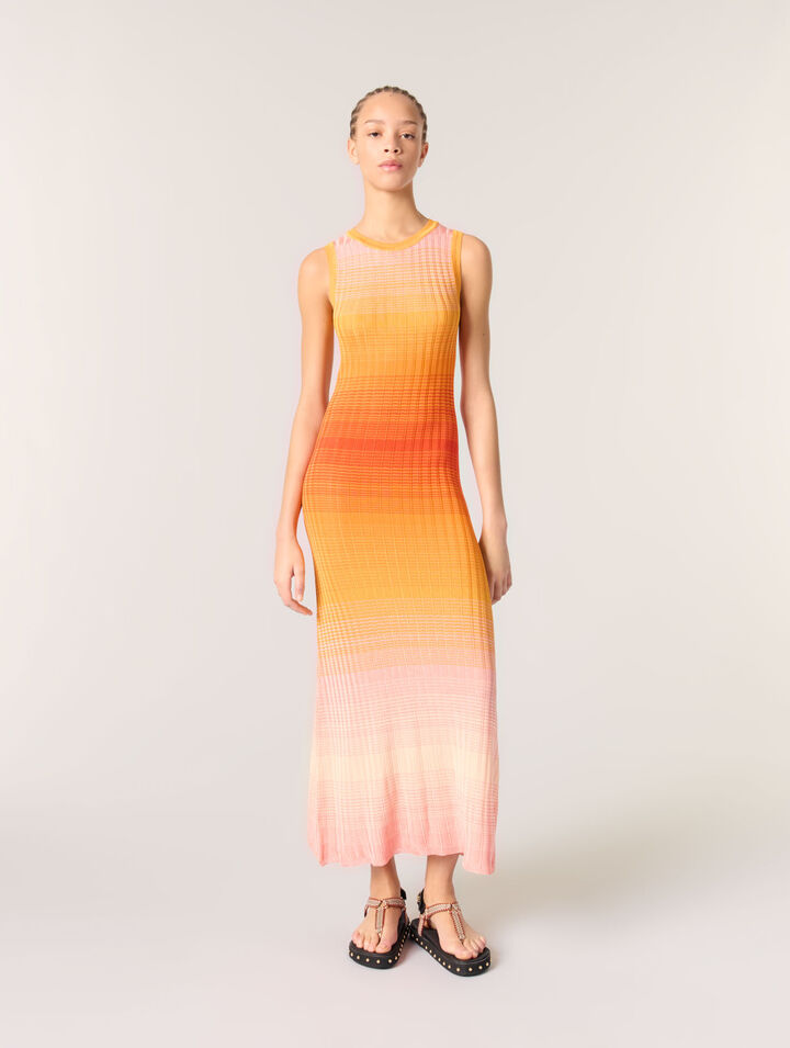 Tie-dye knit maxi dress