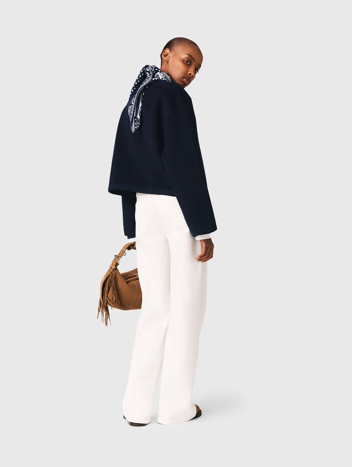 Double-faced jacket, braided trim