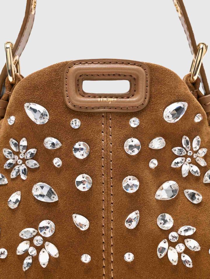 Miss M micro suede bag with rhinestones
