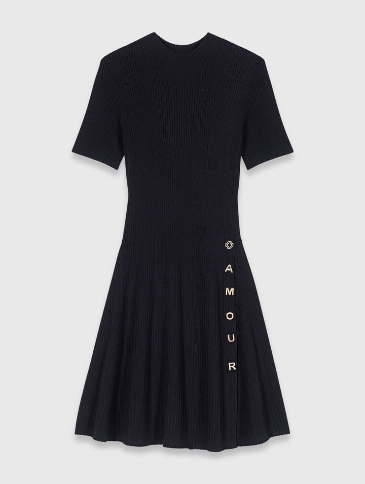 Short knit button dress