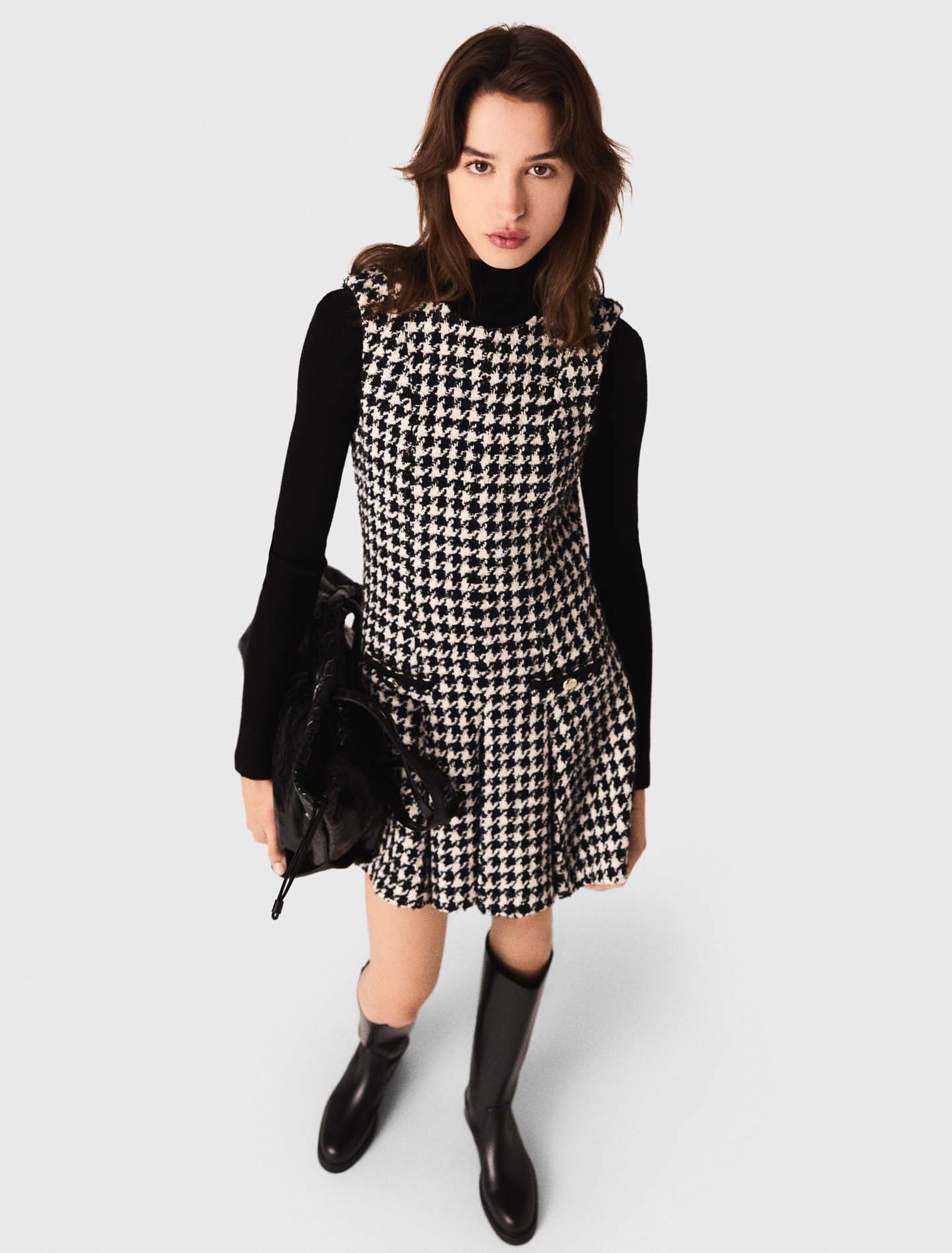 Flared tweed dress