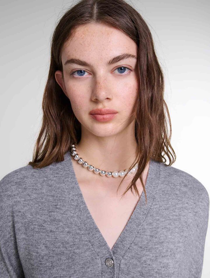 Mixed pearl choker necklace