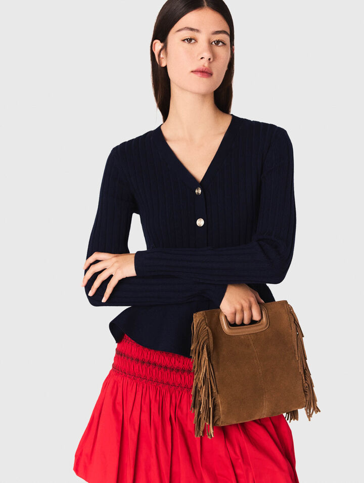 Peplum waist cardigan