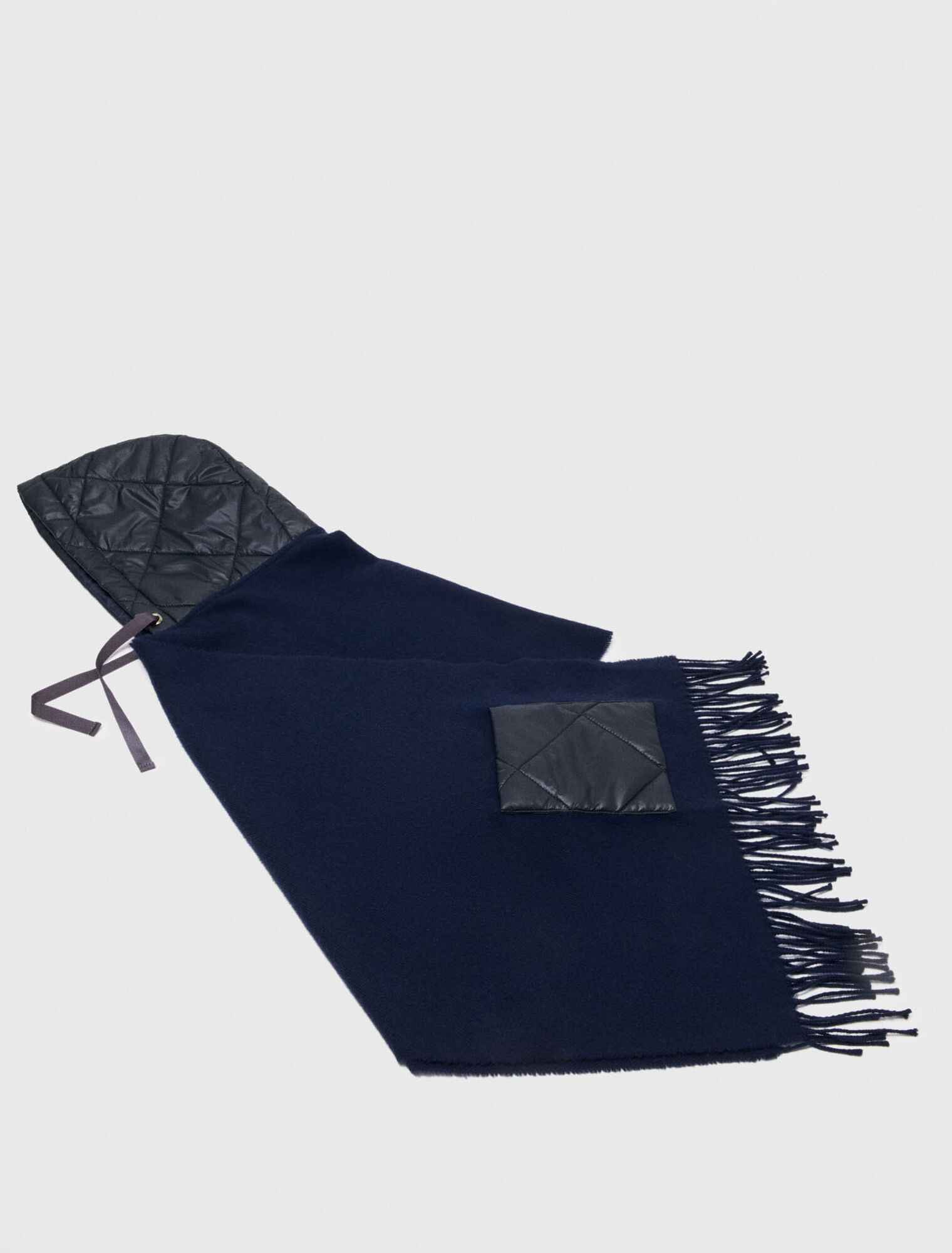 Hooded wool poncho
