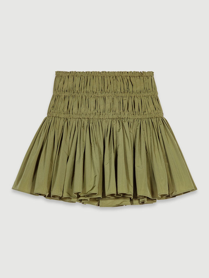 Short taffeta mini-skirt