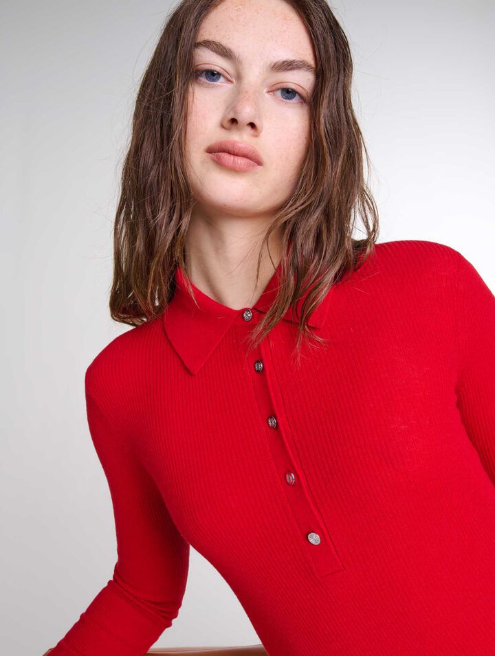 Wool and silk bodysuit