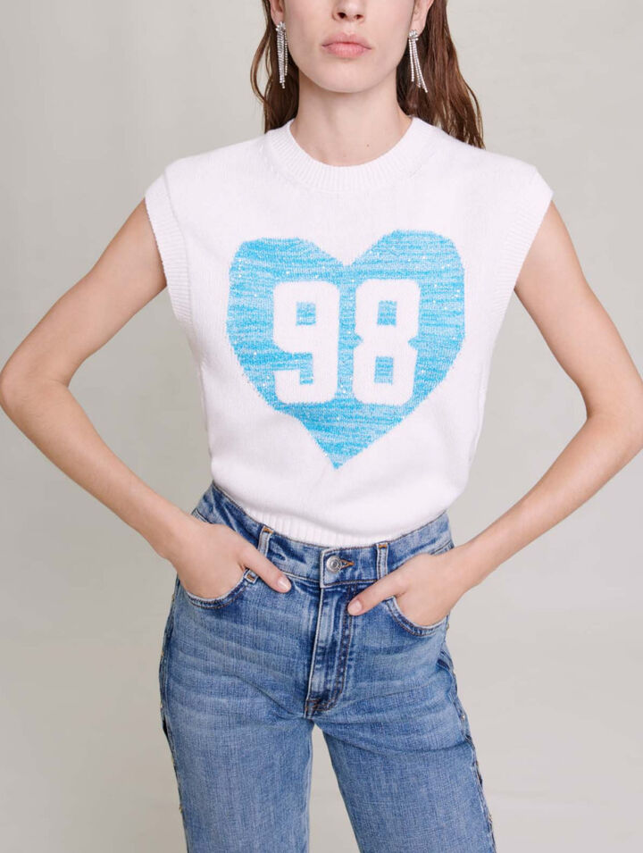 Sleeveless heart jumper