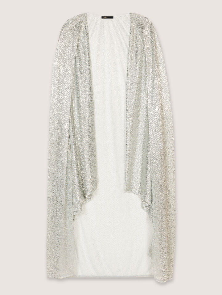 Lurex cape maxi dress