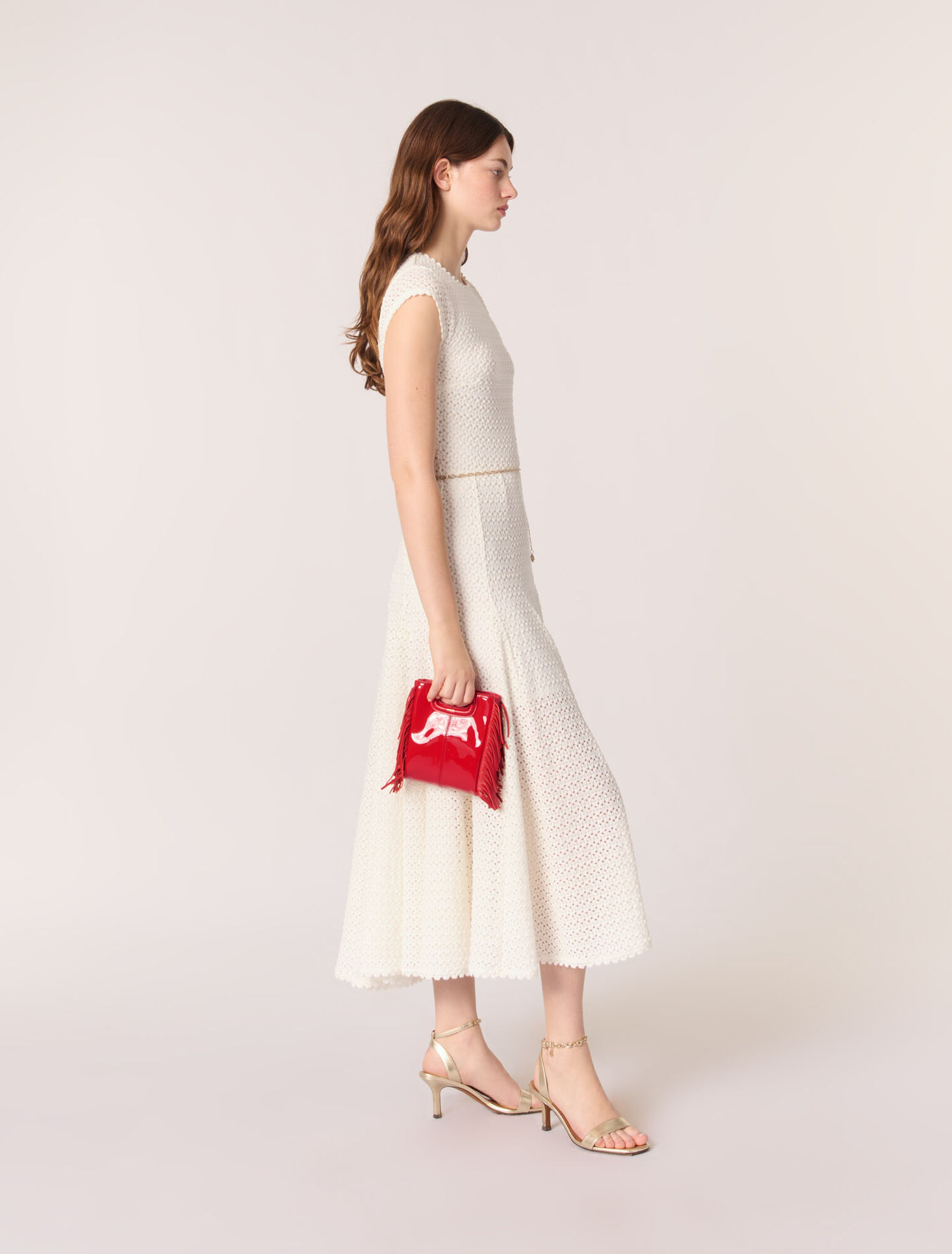 Crochet-knit maxi dress