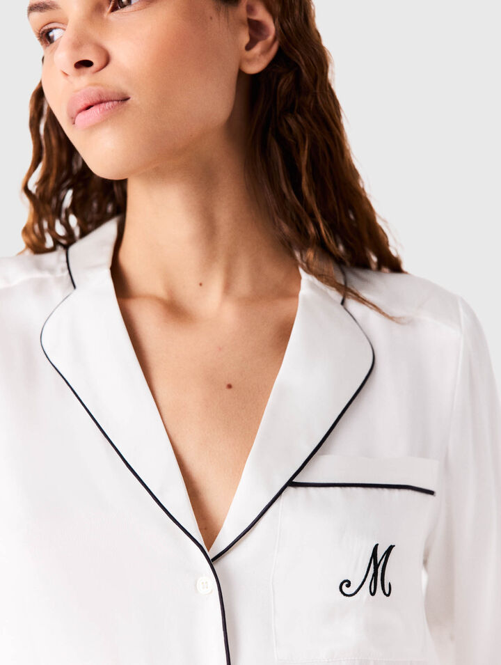Embroidered silk shirt
